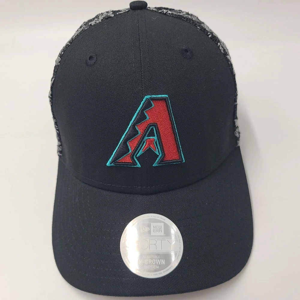 Women Arizona Diamondbacks Hat Snapback Mesh New Era 9Forty Black Floral M-Crown